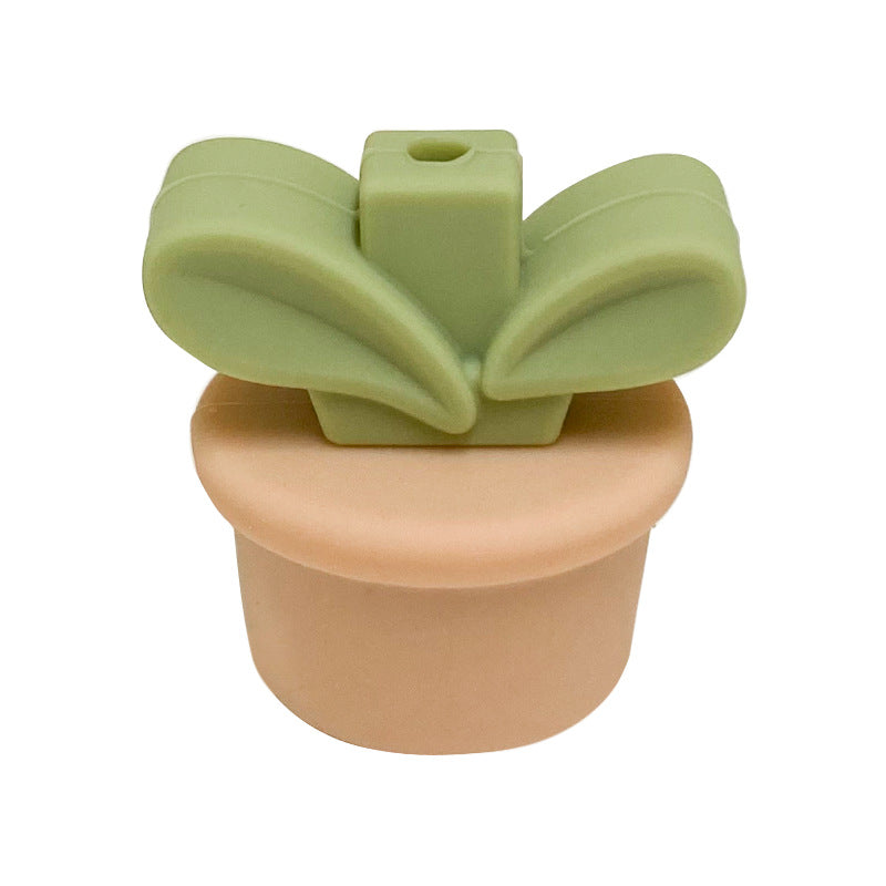 Wholesale Flower Pot Grass Silicone Beads